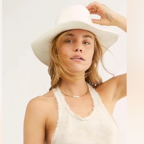 New Free People Marco Cashmere Wide Brim Hat